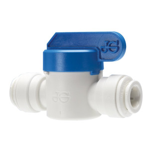 Vanne d'arrêt droite 12 mm polypropylène John-Guest RG-313996
