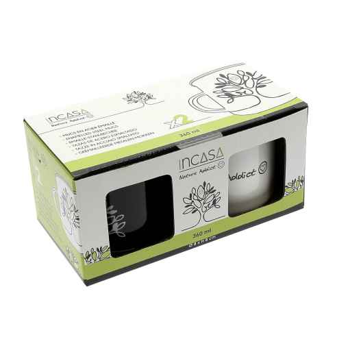Pack de 2 mugs en acier émaillé Incasa RG-917516