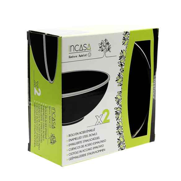 Pack de 2 bols en acier émaillé Incasa RG-917536