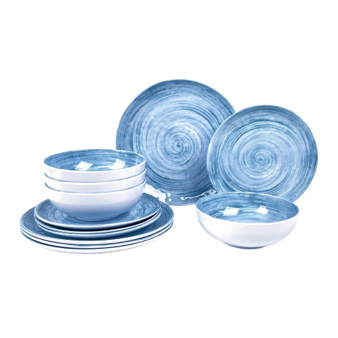 Pack vaisselle mélamine 12 pièces Céleste Incasa RG-917543