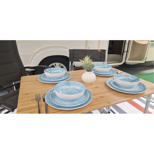 Pack vaisselle mélamine 12 pièces Céleste Incasa RG-917543