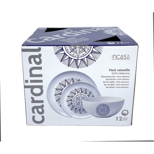 Pack vaisselle mélamine 12 pièces Cardinal Incasa RG-917553