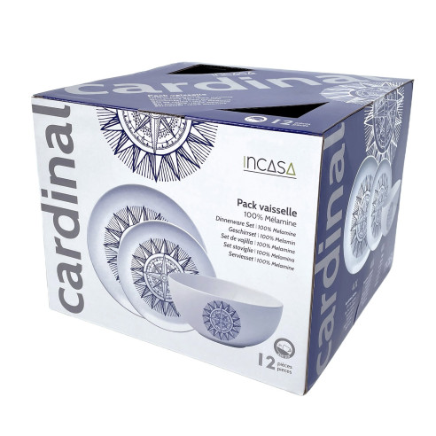 Pack vaisselle mélamine 12 pièces Cardinal Incasa RG-917553