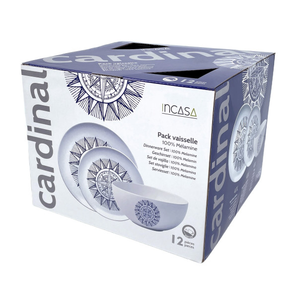 Pack vaisselle mélamine 12 pièces Cardinal Incasa RG-917553