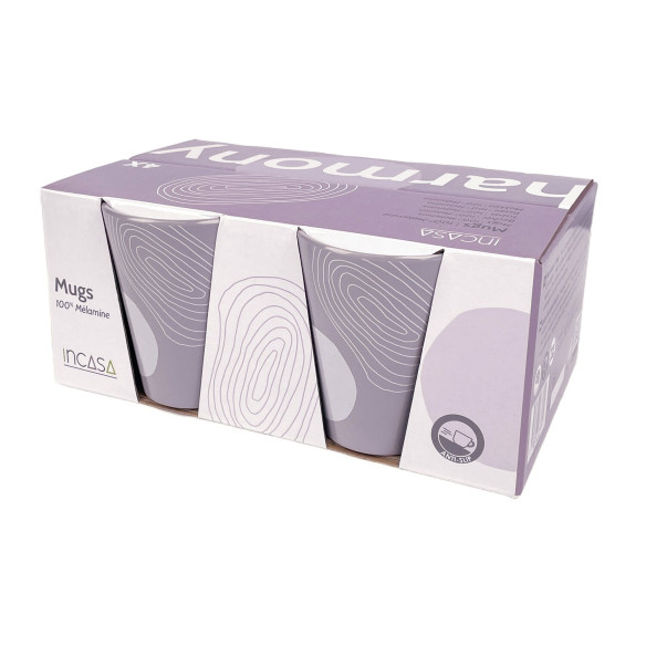 Pack 4 mugs mélamine Harmony Incasa RG-917593