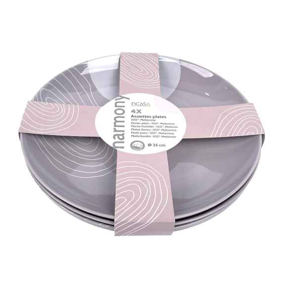 Pack 4 assiettes mélamine Harmony Incasa RG-917534