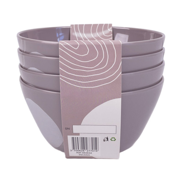 Pack 4 bols mélamine Harmony Incasa RG-917554