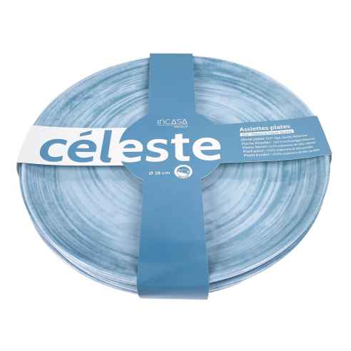 Pack 4 assiettes mélamine Céleste Incasa RG-917504