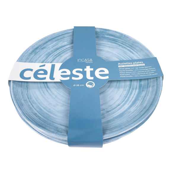 Pack 4 assiettes mélamine Céleste Incasa RG-917504