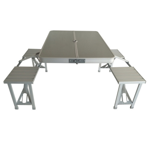 BAYASUN Table Pliante Type Valise 4 Personnes Aluminium Camping