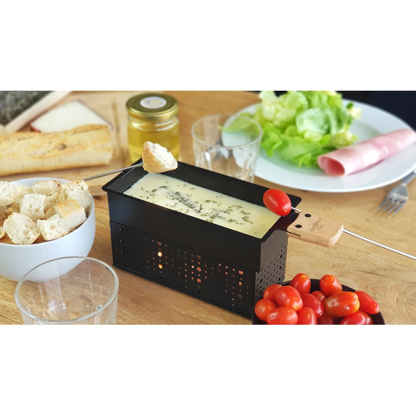 Coffret à Raclette et Fondue Chocolat et au Fromage à la Bougie - Cookut