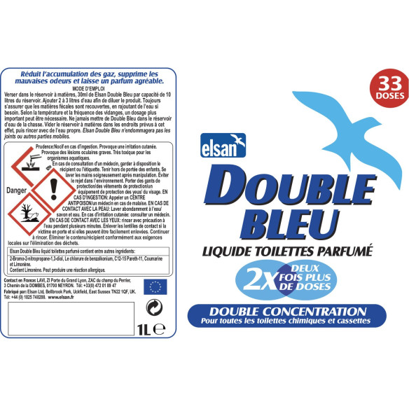 Produit sanitaire bleu concentré - 1L Elsan RG-311021