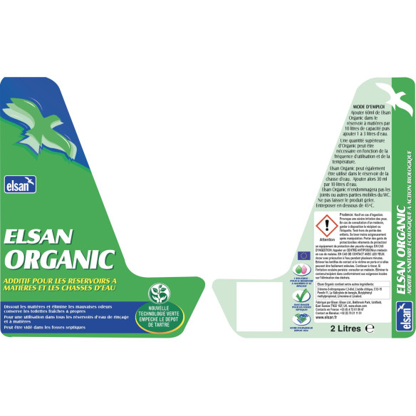 Produit sanitaire Organic - 2 litres Elsan RG-311051