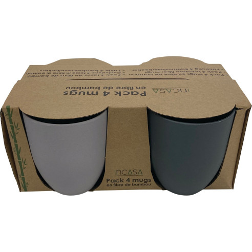 Ensemble de 4 mugs en fibre de bambou Incasa RG-914568