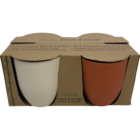 Ensemble de 4 mugs en fibre de bambou Incasa RG-914568