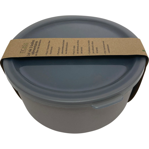 Lot de 3 boîtes alimentaires en fibre de bambou Incasa RG-914588