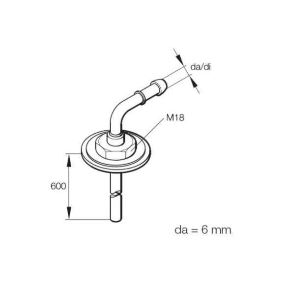 Tube plongeur réservoir standard pour Eberspächer RG-345264