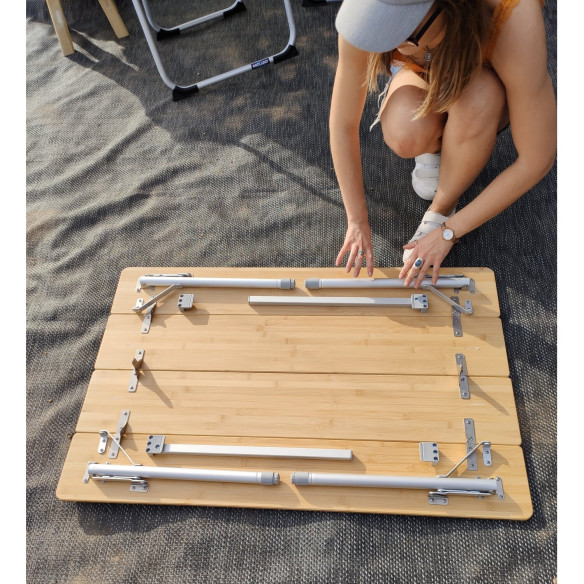 Table de camping pliante Modèle Flex Bambou x Soplair RG-071868