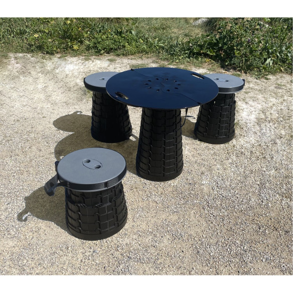 Set 4 tabourets et un plateau Minimax Mini Max stool RG-072872