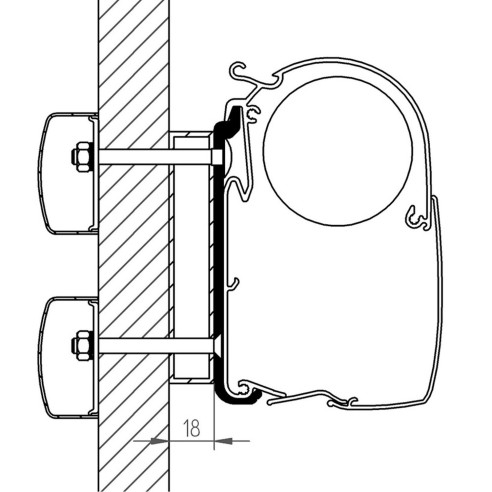 Adaptateur de stores Dethleffs Globebus Thule RG-482134