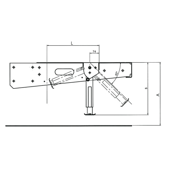 Vérin manuel arrière de stabilisation pour AMC Al-ko RG-501215