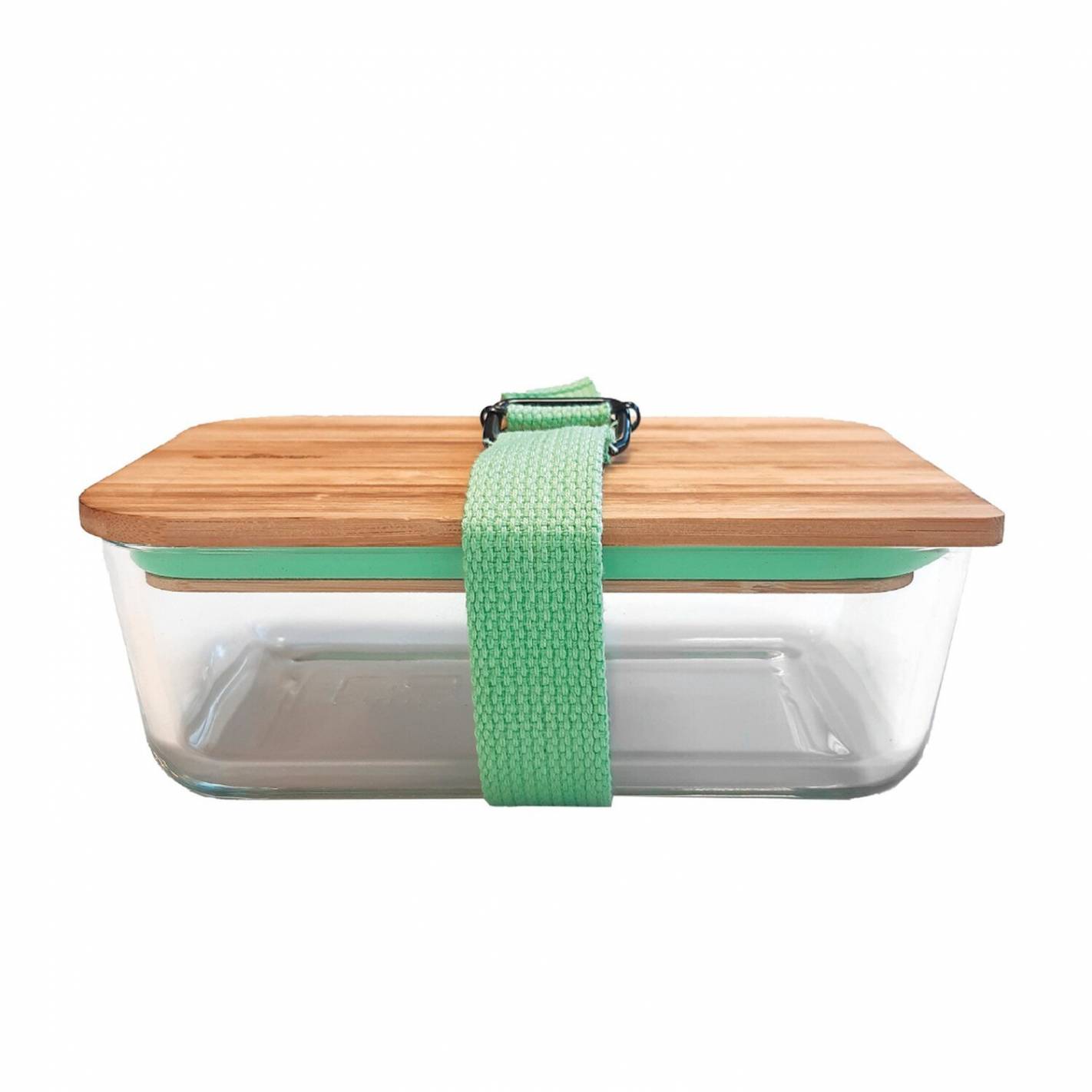 Lunch Box Ronde avec Couvercle Quttin Verre Bambou — BRYCUS