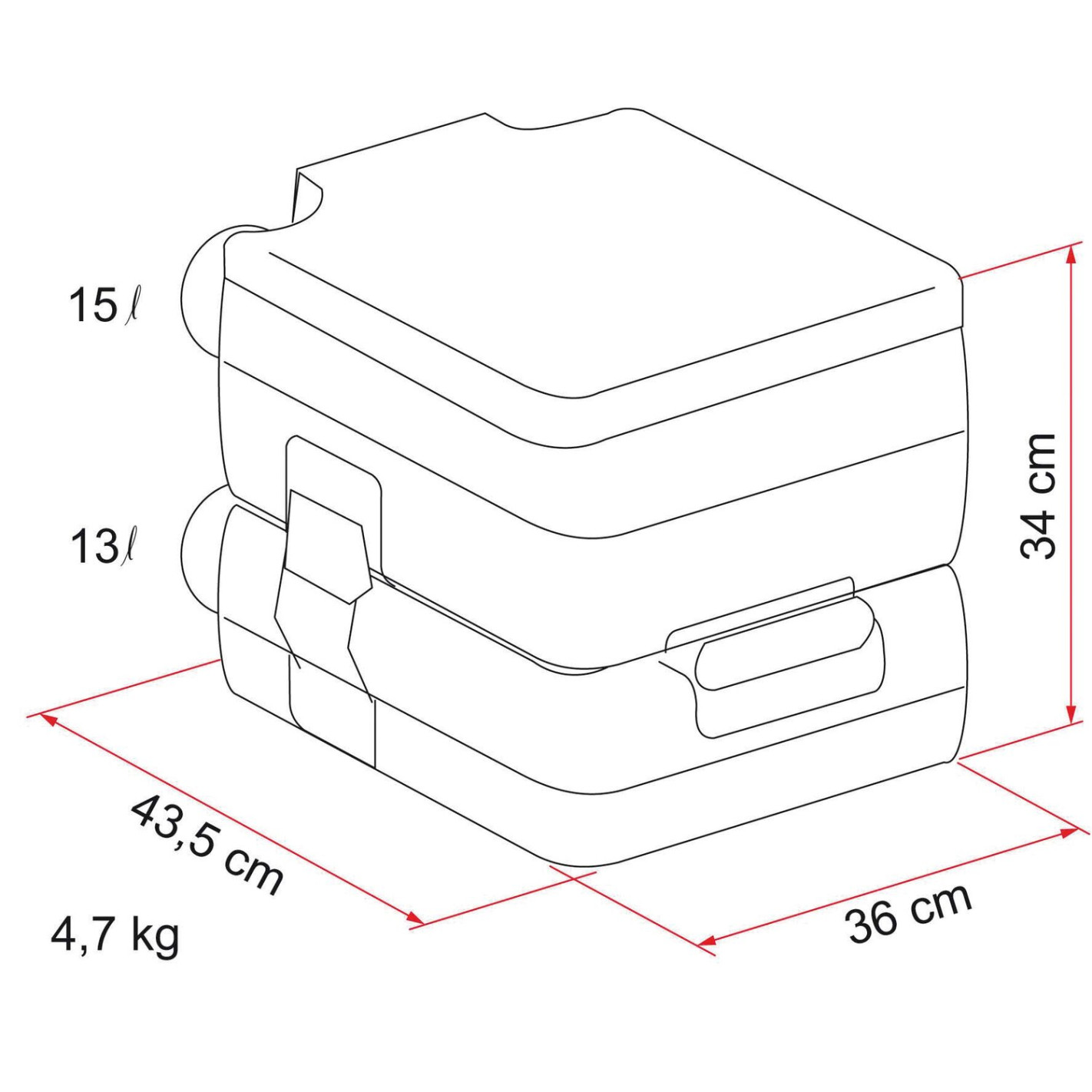 Toilette sèche de camping portable Optiloo - Just4Camper Brunner RG-164118