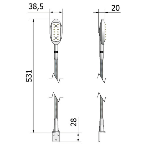 Spot flexible à LED pour éclairage Camping-car RG-650281