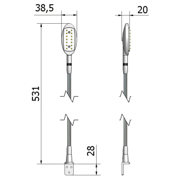 Spot flexible à LED pour camping-car  RG-650281