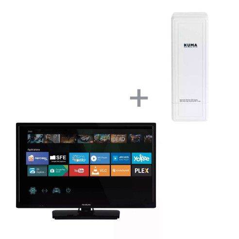 Pack Smart TV Full HD - 24  + Antenne Wifi longue  RG-BQLDQQ74