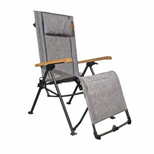 Chaise de Camping chauffée avec batterie et coussin amovible gris résistant 