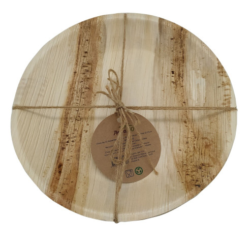 Lot de 10 assiettes plates réutilisables ArecaBIO RG-915583