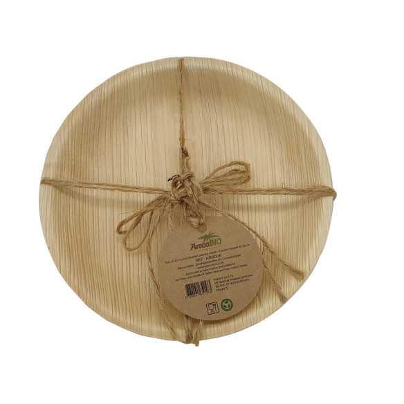 Lot de 10 assiettes à dessert réutilisables ArecaBIO RG-915593