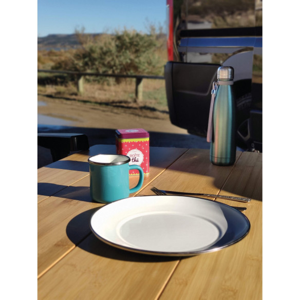 Lot de 4 assiettes en acier émaillé Incasa RG-915563