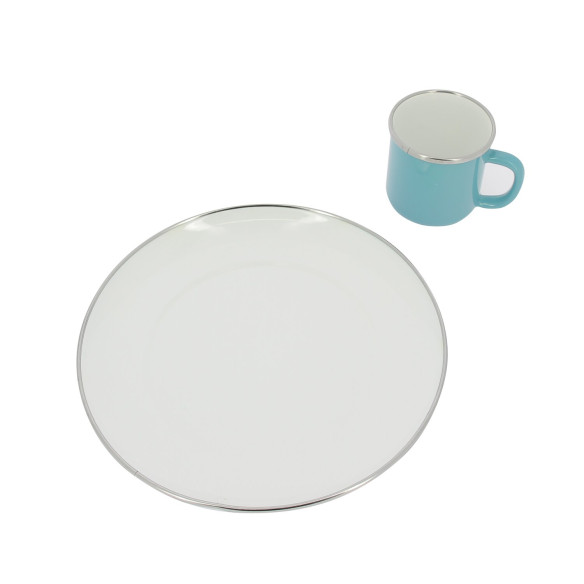 Lot de 2 mugs en acier émaillé Incasa RG-915573