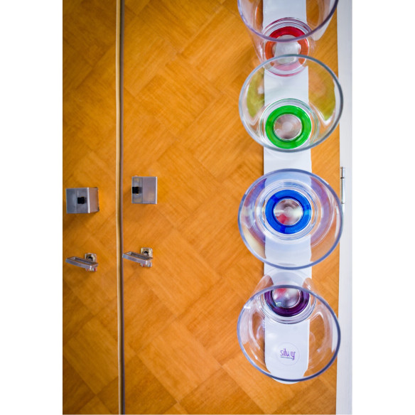 Barre métallique blanche pour verres Silwy RG-918481