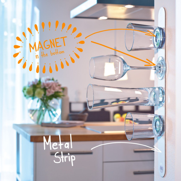 Barre métallique blanche pour verres Silwy RG-918481