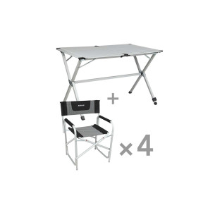 Pack Relax table et fauteuils de camping pour 4 personnes