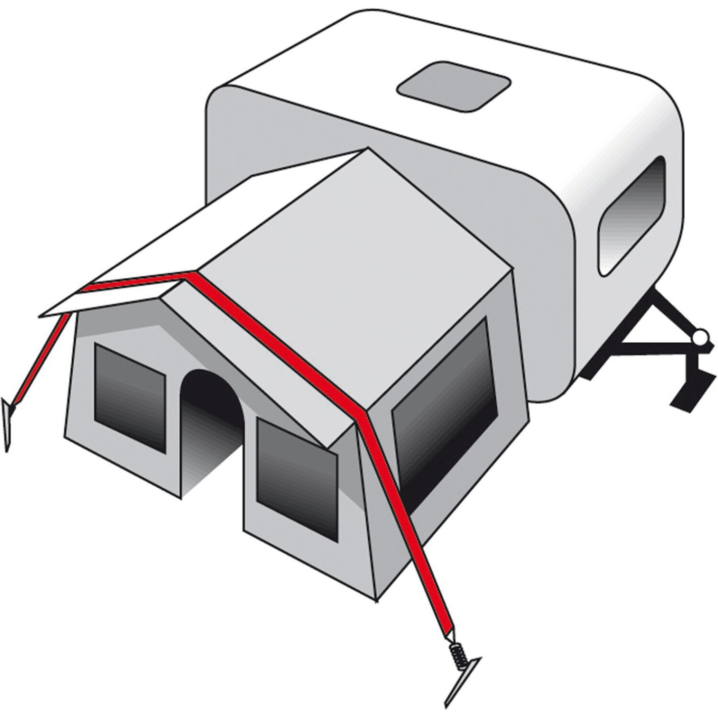 Pièce de verrouillage, rail keder Ø5mm, 2 pièces, Fixation auvent, Profil  de auvent, Auvent, Accessoires Camping-car