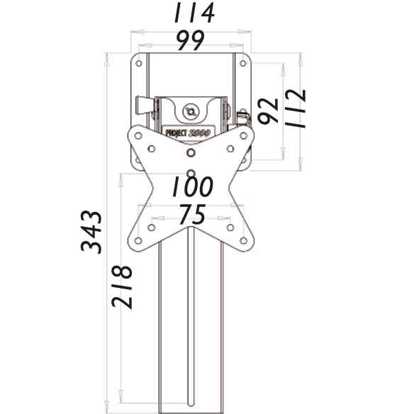 Support TV plafond pivotant réglable Project 2000 RG-864322
