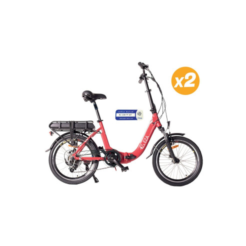 2 vélos à assistance électriques Confort rouge Eza RG-BQLD1207