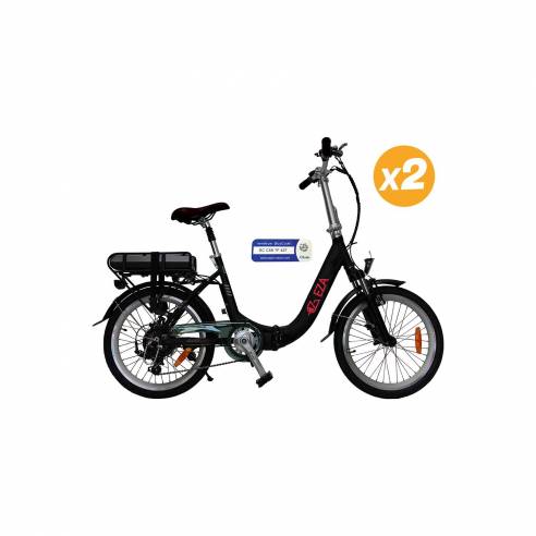 2 Vélos à assistance électrique pliant Noir Eza RG-BQLD1218