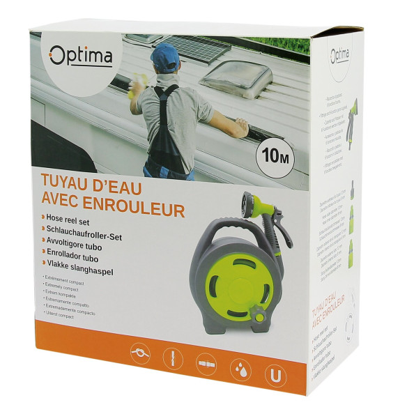 Tuyau d'eau 10 m avec enrouleur compact Optima RG-121556