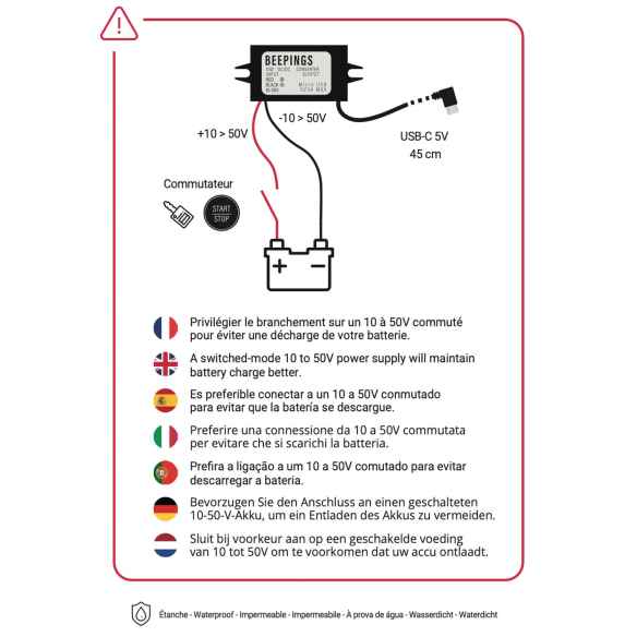 Convertisseur 10V-50V Beepings RG-427362