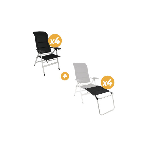 Pack 4 fauteuils Confort Maxi avec repose Baya Sun RG-BQLDQQ125