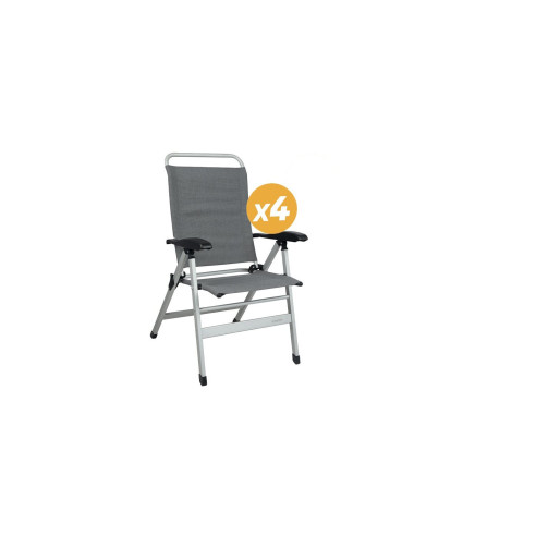 Pack 4 fauteuils de camping Confort Gris Baya Sun RG-BQLDQQ222