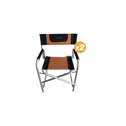 Pack 2 fauteuils Director Noir - Orange Baya Sun RG-BQLDQQ220