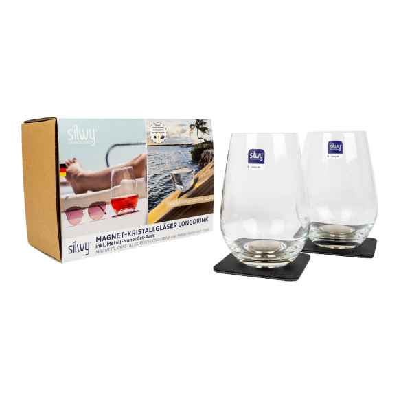 Lot de 2 verres en cristal magnétiques Silwy RG-918401