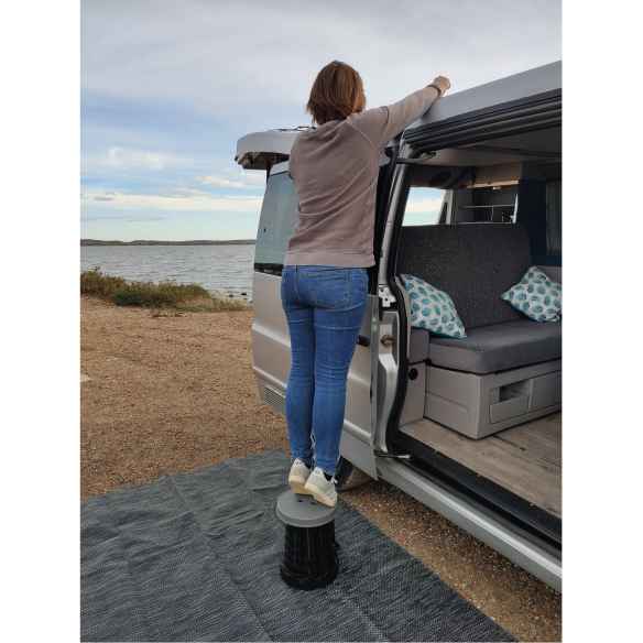 Tabouret télescopique gris Mini Max stool RG-073843