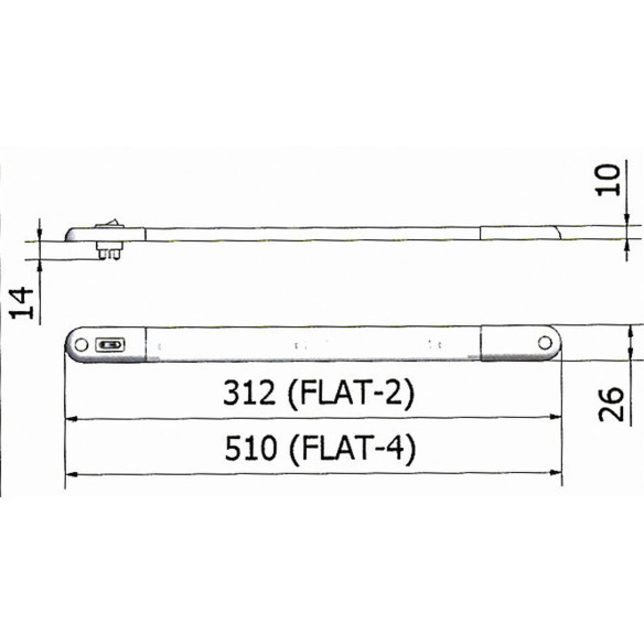 Réglette plate à LED avec interrupteur pour  RG-959657